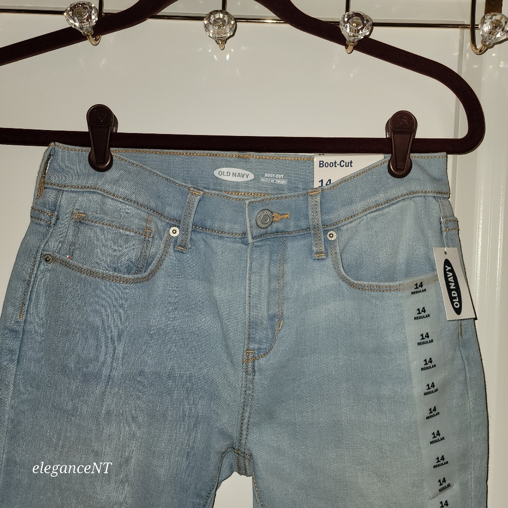 Old Navy Light Blue Girl's Bootcut Jeans Sz: 14 NWT - Picture 4 of 7
